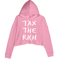 Tax the Rich Protest Wealth Inequality Cropped Hoodie Sweatshirt Mauve