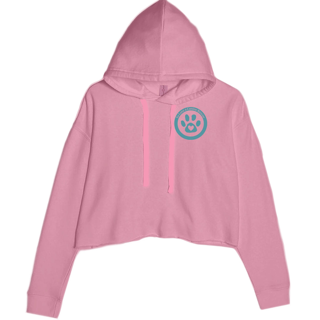 TLC To Love a Canine Dog Rescue Teal Cropped Hoodie Sweatshirt Mauve