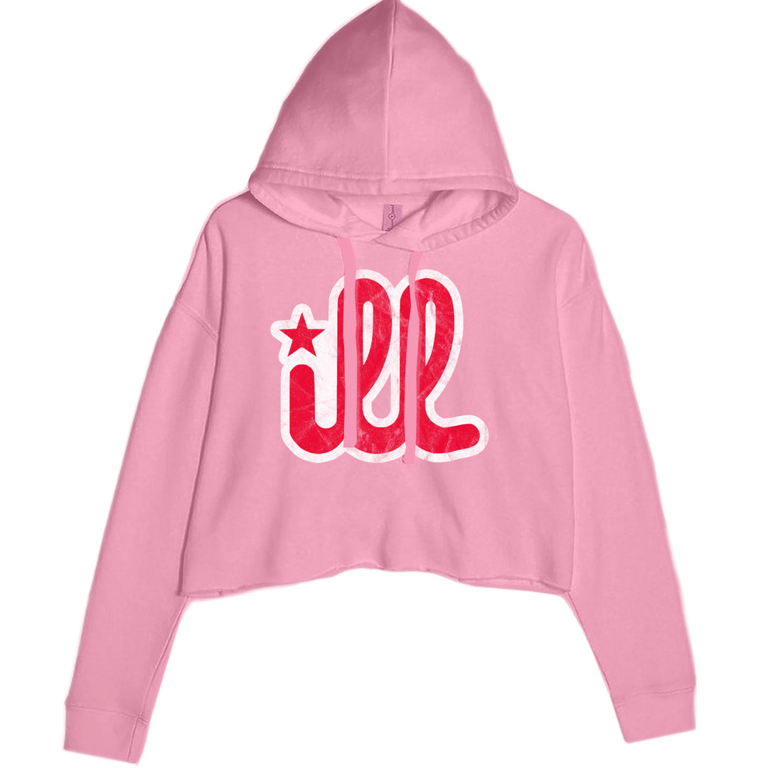 ILL Vintage It's A Philly Thing Cropped Hoodie Sweatshirt Mauve