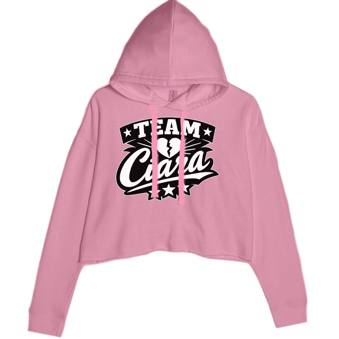 Team Ciara Scamanda Broken Heart graphic on Women's Cropped Fleece Hoodie in Mauve