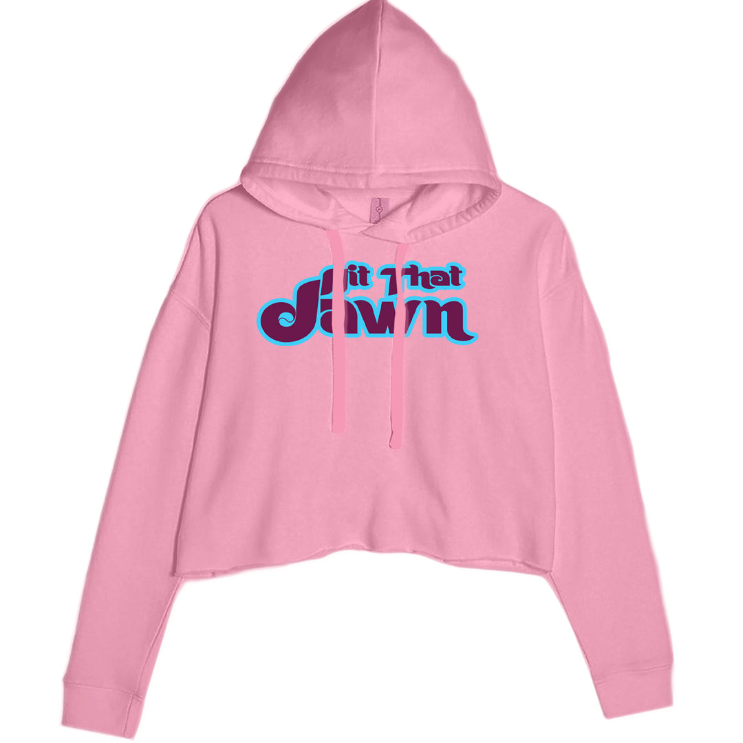 Hit That Jawn Philly Baseball Cropped Hoodie Sweatshirt Mauve