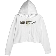 DunesDay Desert Apocolypse Cropped Hoodie Sweatshirt White