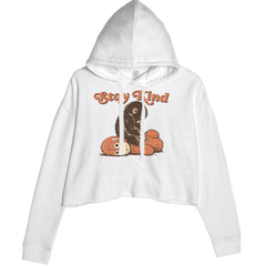 Punch Stay Kind Macaque Cropped Hoodie Sweatshirt White