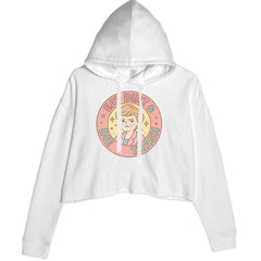 Eat Dirt And Die, Trash Golden Girls Cropped Hoodie Sweatshirt White