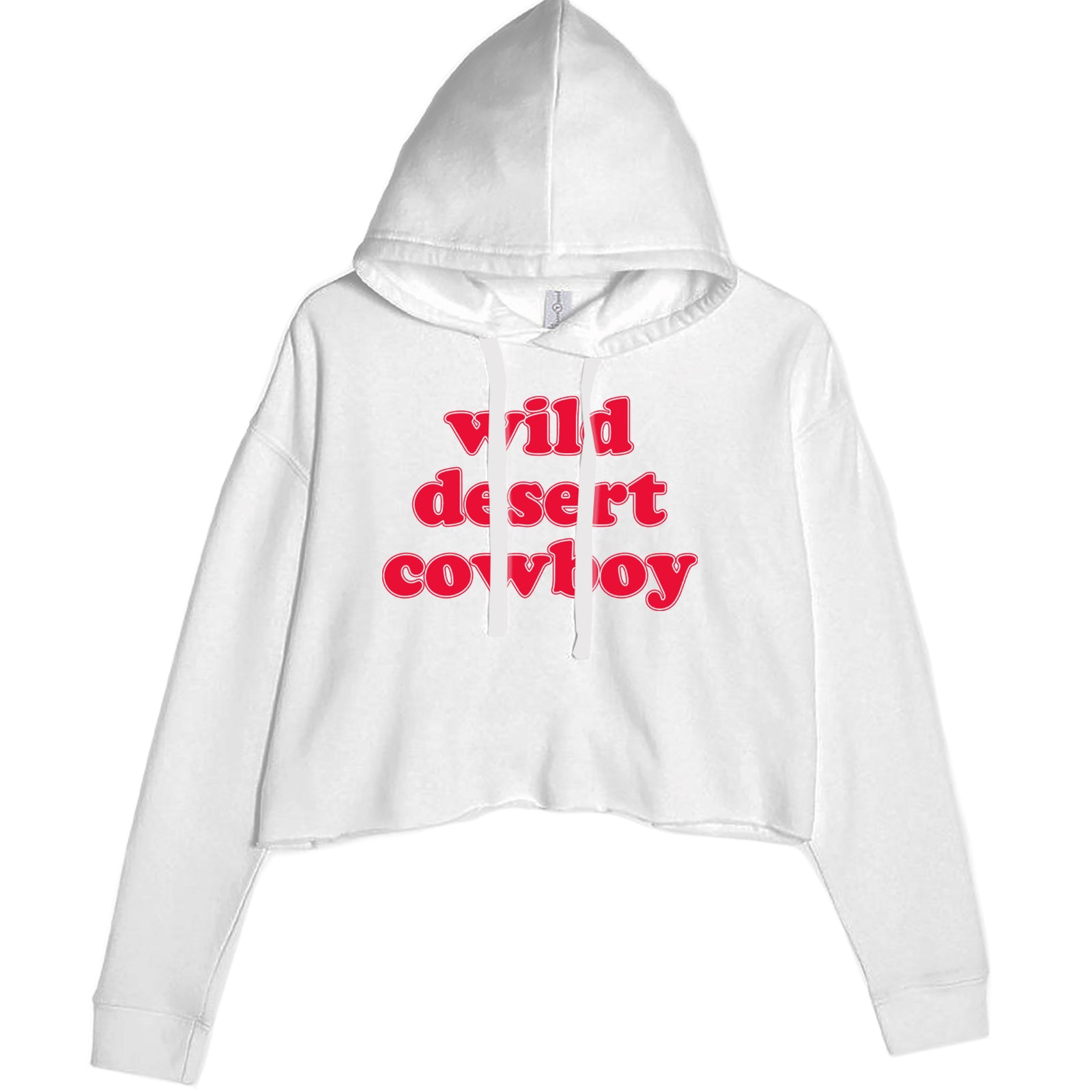 Wild Desert Cowboy Country Cropped Hoodie Sweatshirt White