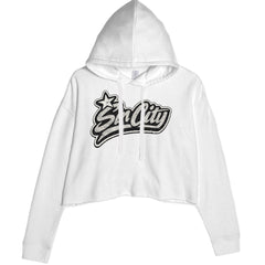 Sin City Vegas Retro Vintage Cropped Hoodie Sweatshirt White