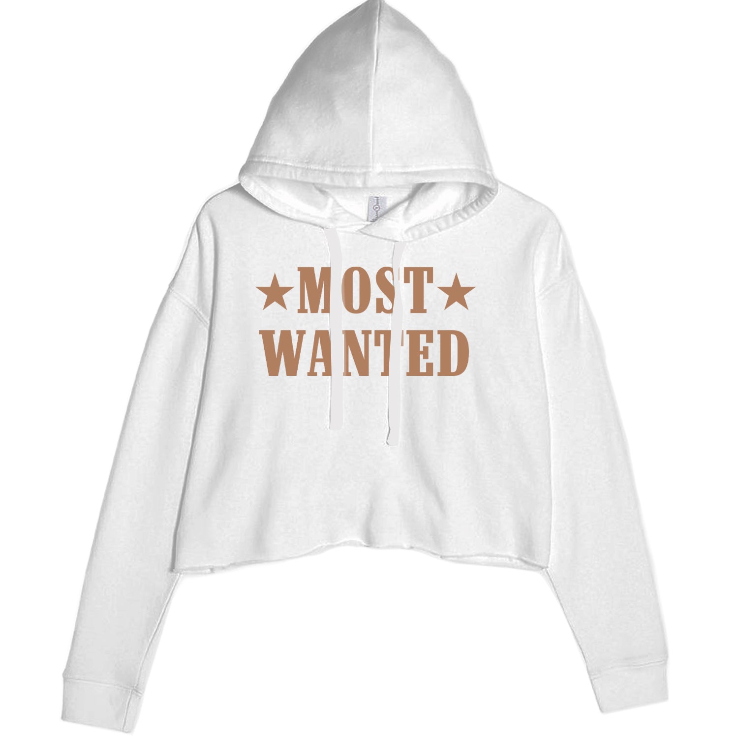 Most Wanted Cowboy Cropped Hoodie Sweatshirt White