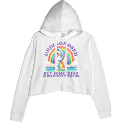 Undiagnosed But Something Is Definitely Wrong Cropped Hoodie Sweatshirt White