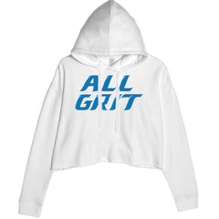 All Grit Detroit Football Cropped Hoodie Sweatshirt White