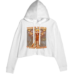 Tung Tung Tung Sahur Enforcer Cropped Hoodie Sweatshirt White