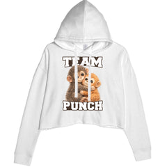 Team Punch Panchi-kun Monkey Cropped Hoodie Sweatshirt White