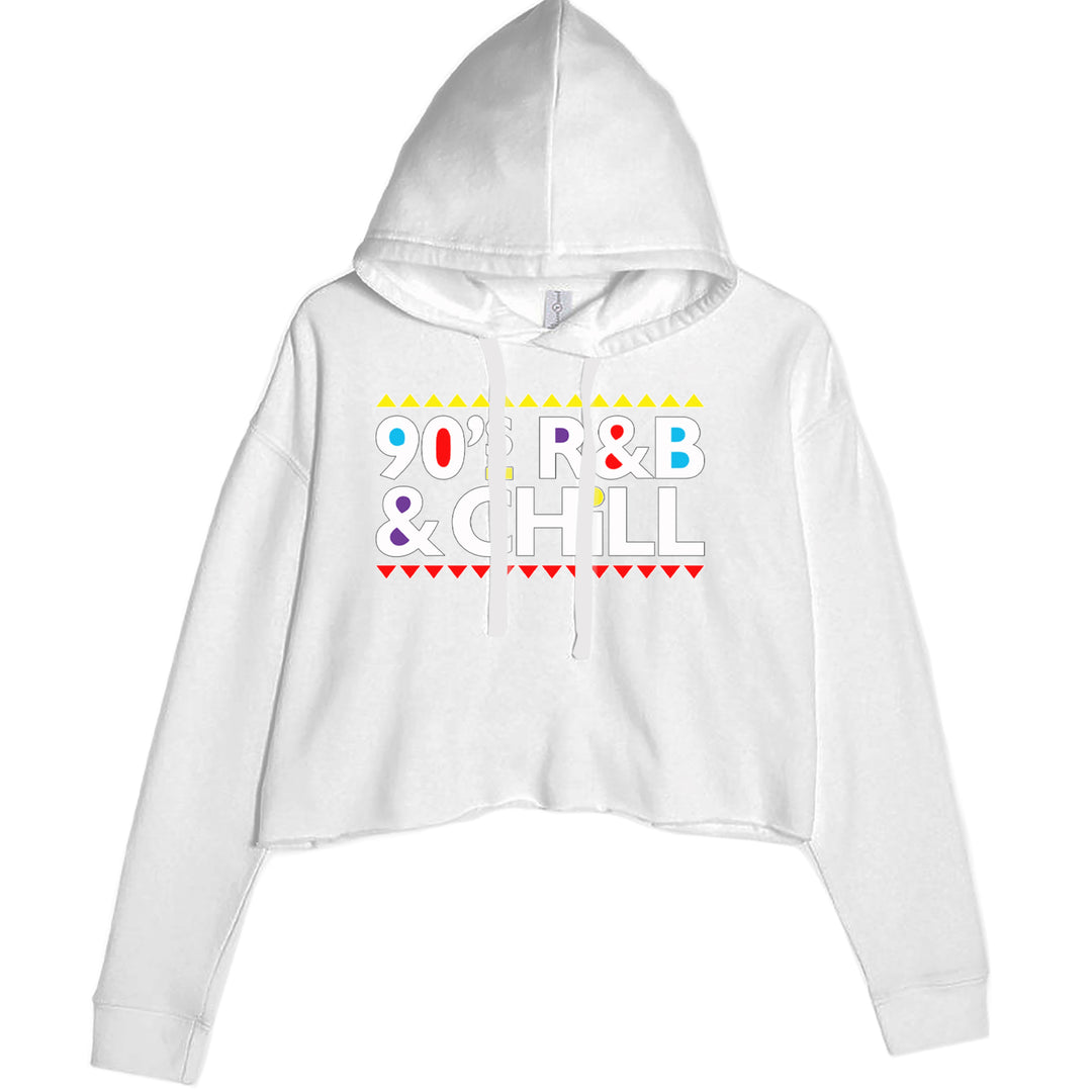 90s R&amp;B and Chill Retro Throwback Cropped Hoodie Sweatshirt White