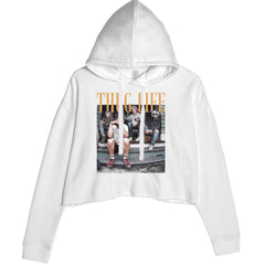 Golden Girls Thug Life Street Cropped Hoodie Sweatshirt White