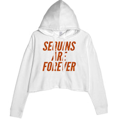 Sequins Are Forever Retro Glam Cropped Hoodie Sweatshirt White