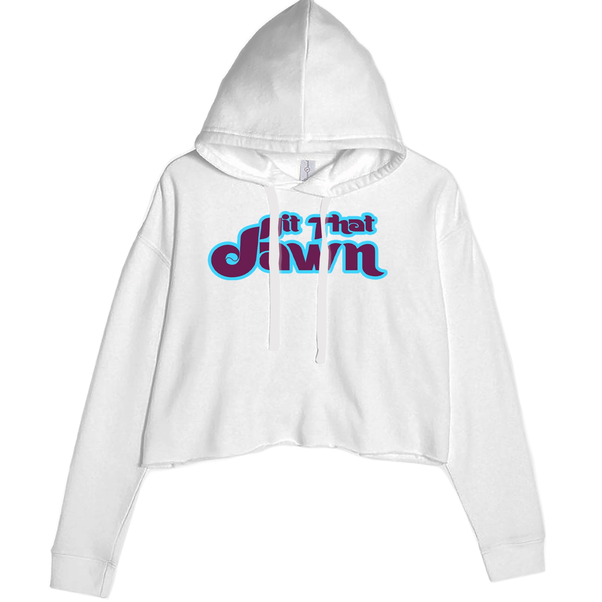 Hit That Jawn Philly Baseball Cropped Hoodie Sweatshirt White