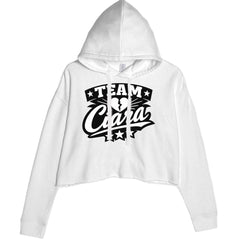 Team Ciara Scamanda Broken Heart graphic on Women's Cropped Fleece Hoodie in White