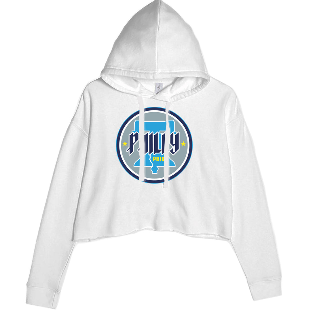 Philly Pride Liberty Bell Cropped Hoodie Sweatshirt White