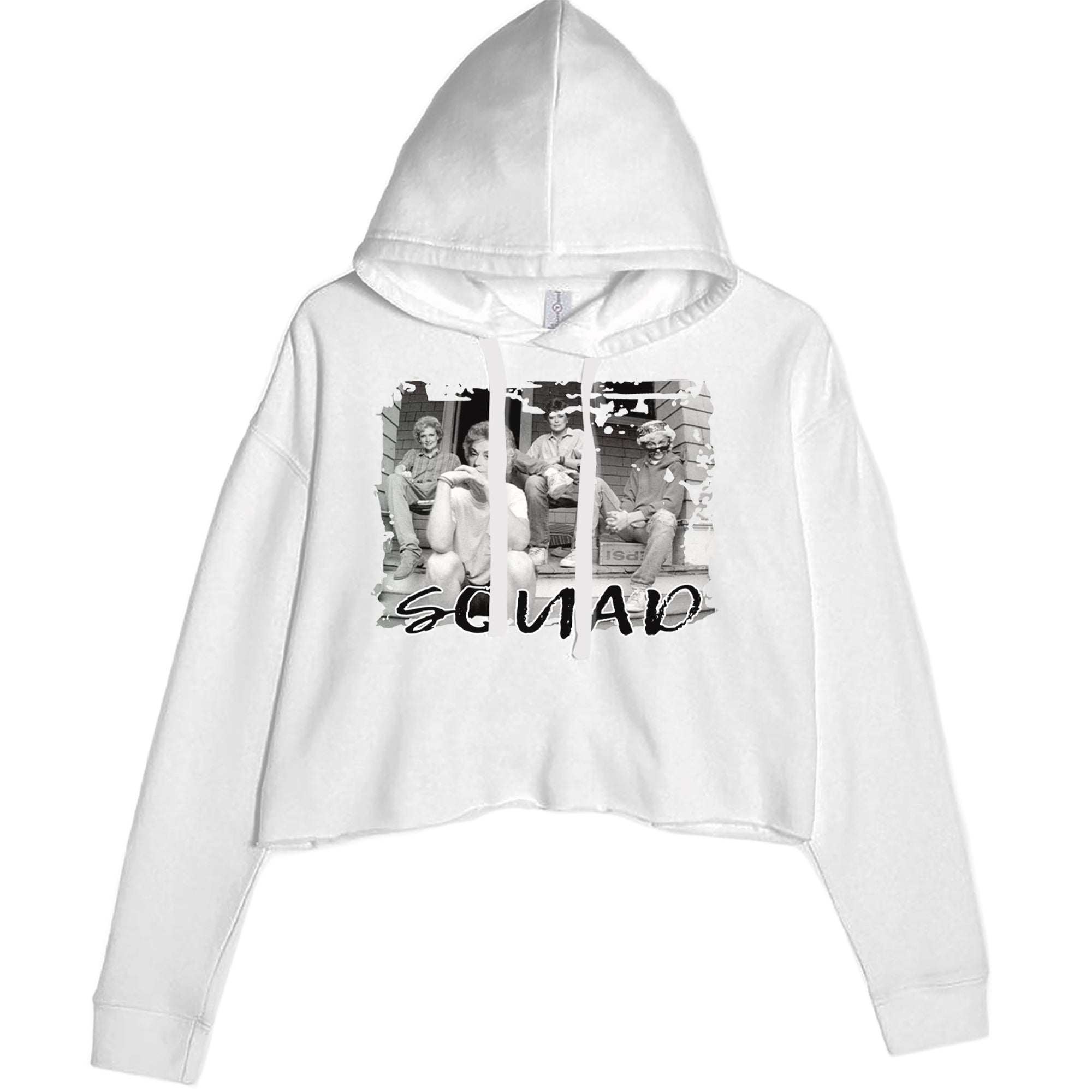 Squad Golden Girls Cropped Hoodie Sweatshirt White