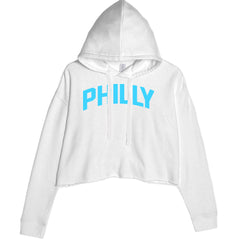 Philly Philadelphia Pride Cropped Hoodie Sweatshirt White