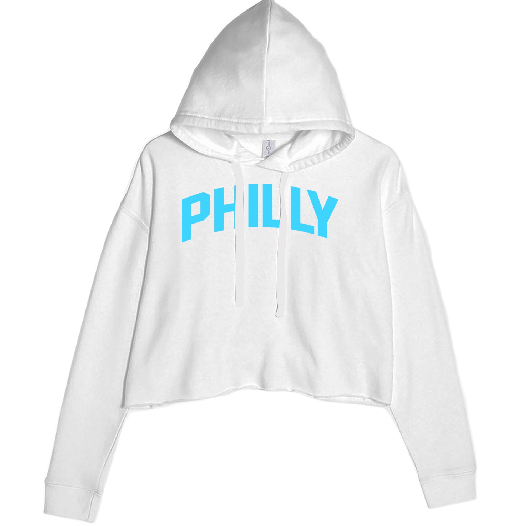 Philly Philadelphia Pride Cropped Hoodie Sweatshirt White