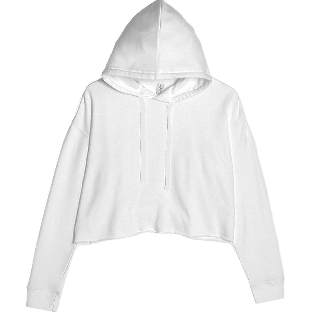 Basics - Pure & Simple Blank Apparel graphic on Women's Cropped Fleece Hoodie in White