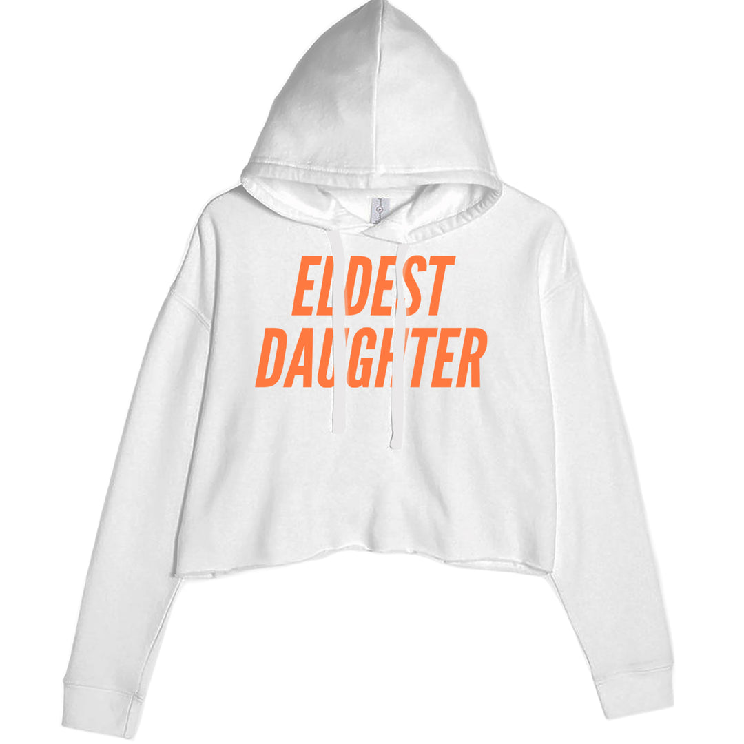 Eldest Daughter Cropped Hoodie Sweatshirt White