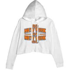 Go New York Go Basketball Cropped Hoodie Sweatshirt White