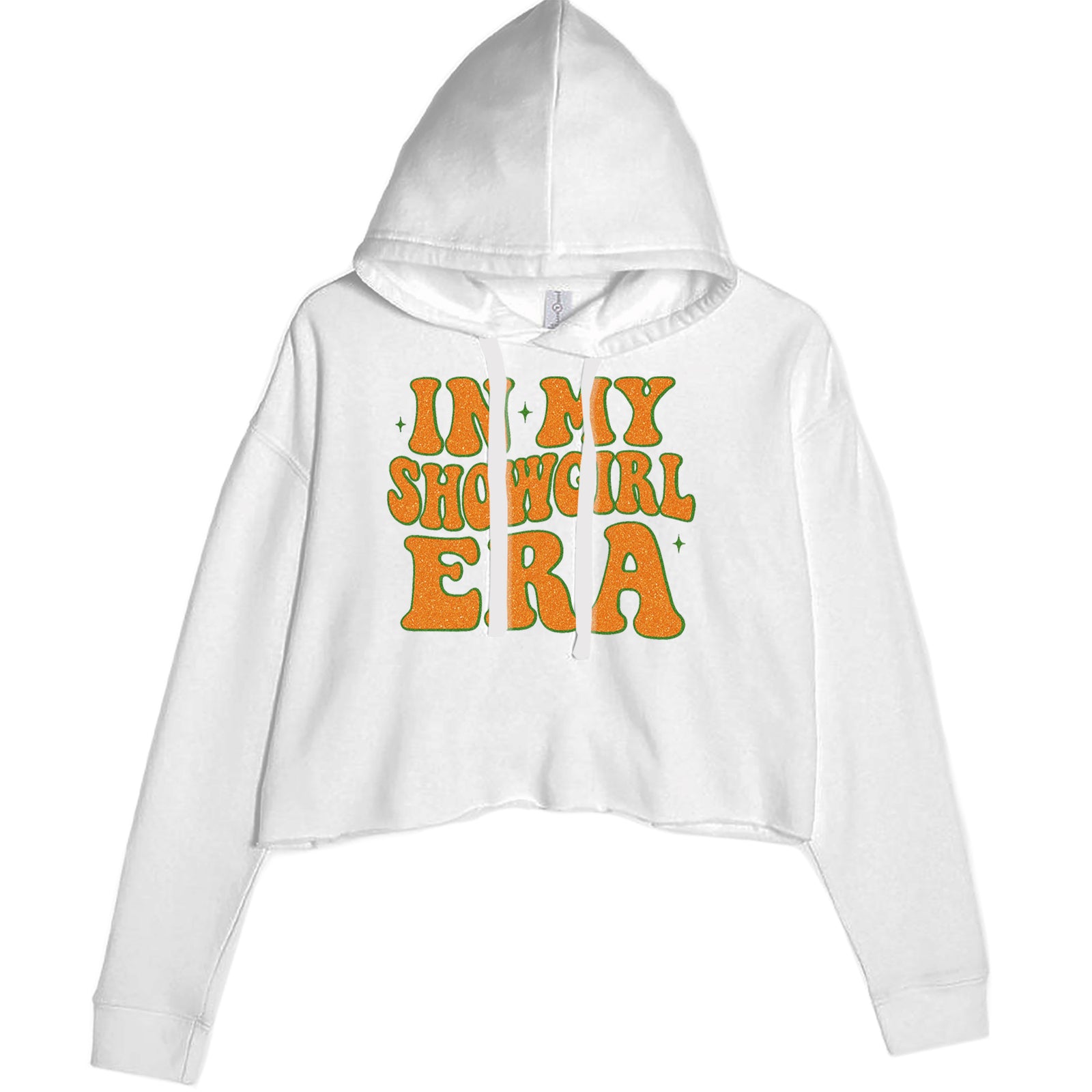 In My Showgirl Era Retro Cropped Hoodie Sweatshirt White