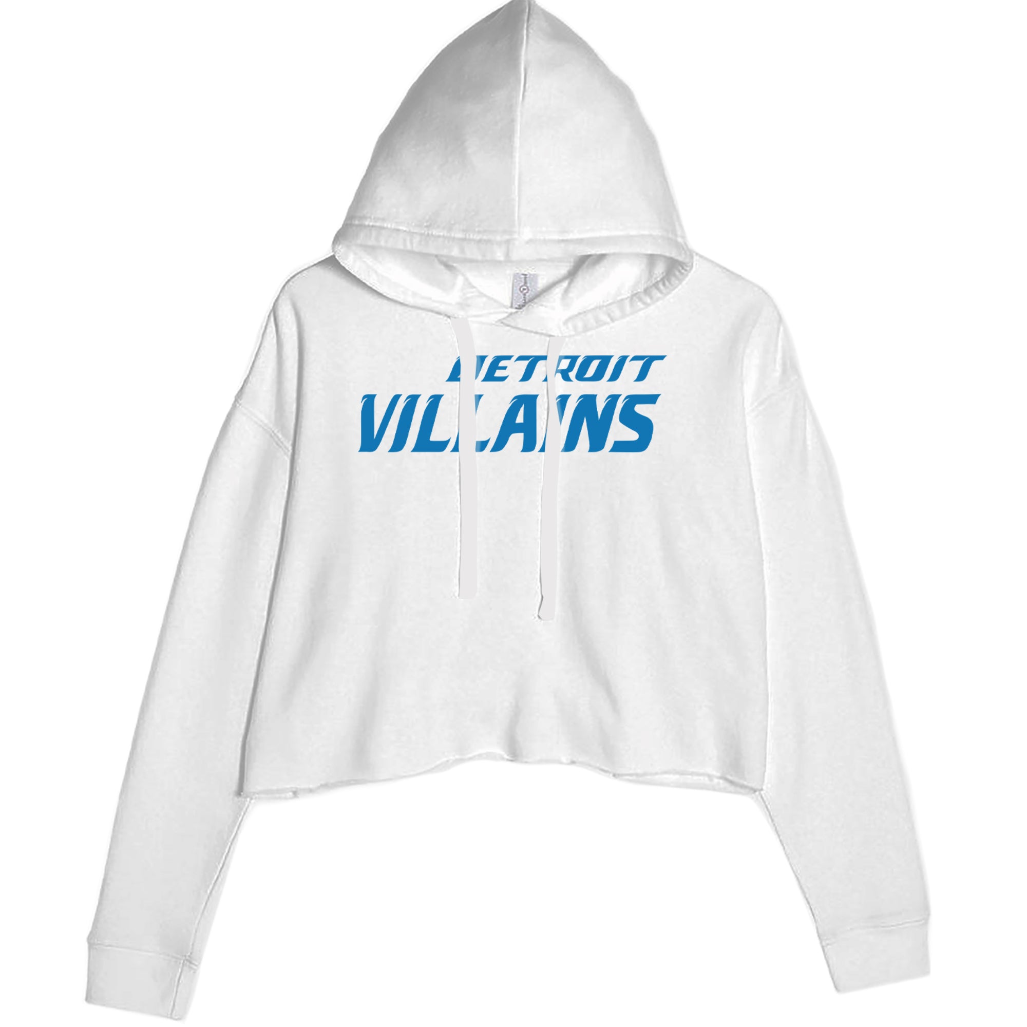 Detroit Villains Grit Football Cropped Hoodie Sweatshirt White