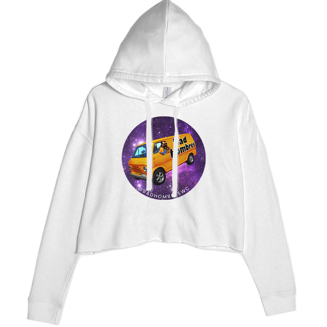 Bad Hombres Space West Chester Band Cropped Hoodie Sweatshirt White