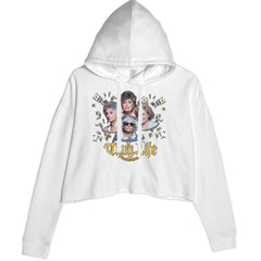 Golden Chain Thug Life Girls Cropped Hoodie Sweatshirt White