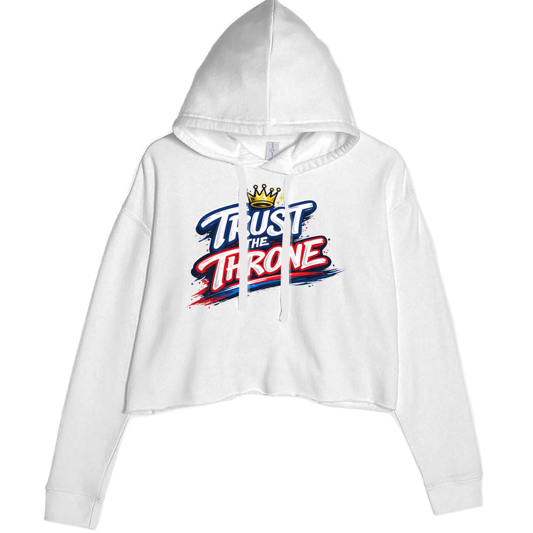 Trust The Throne Crown Philly Hoops Cropped Hoodie Sweatshirt White