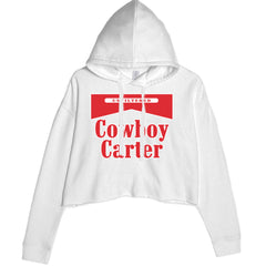 Cowboy Karter Country Act Two Cropped Hoodie Sweatshirt White