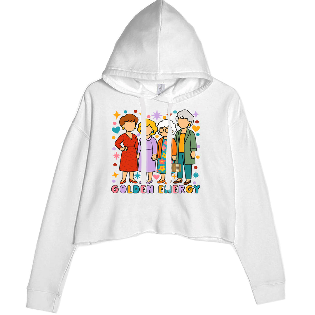 Golden Forever Golden Girls Cropped Hoodie Sweatshirt White