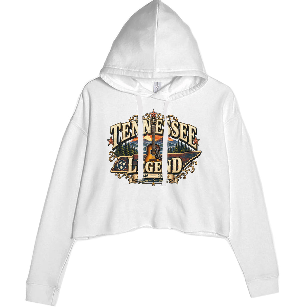Tennessee Legend Country Music Dolly Cropped Hoodie Sweatshirt White