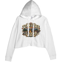 Tennessee Legend Country Music Dolly Cropped Hoodie Sweatshirt White