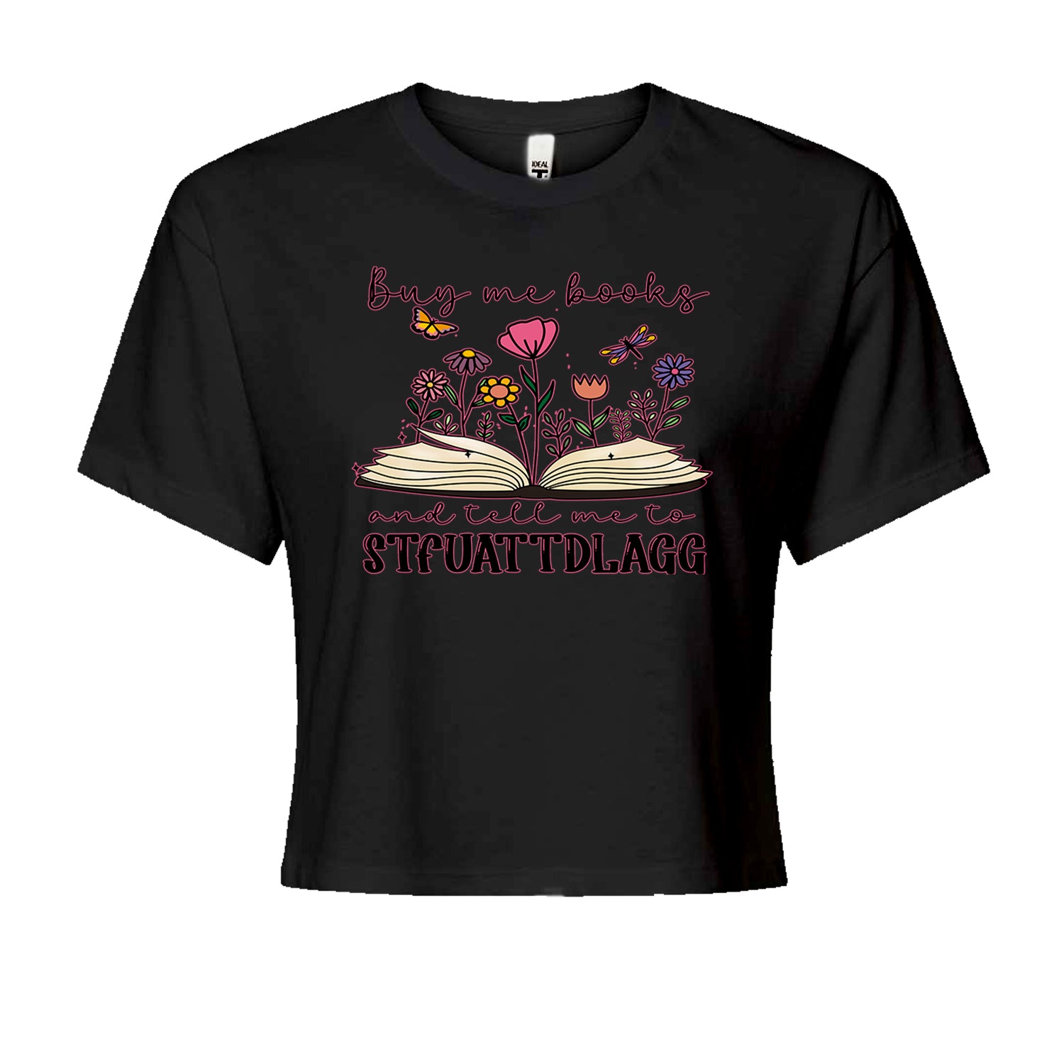 Buy Me A Book And Tell Me To Stfuattdlagg Cropped T-Shirt Khaki