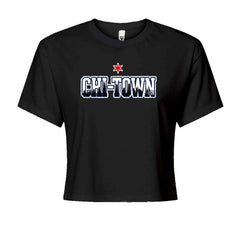 Chicago Chi-Town City Pride Cropped T-Shirt Black
