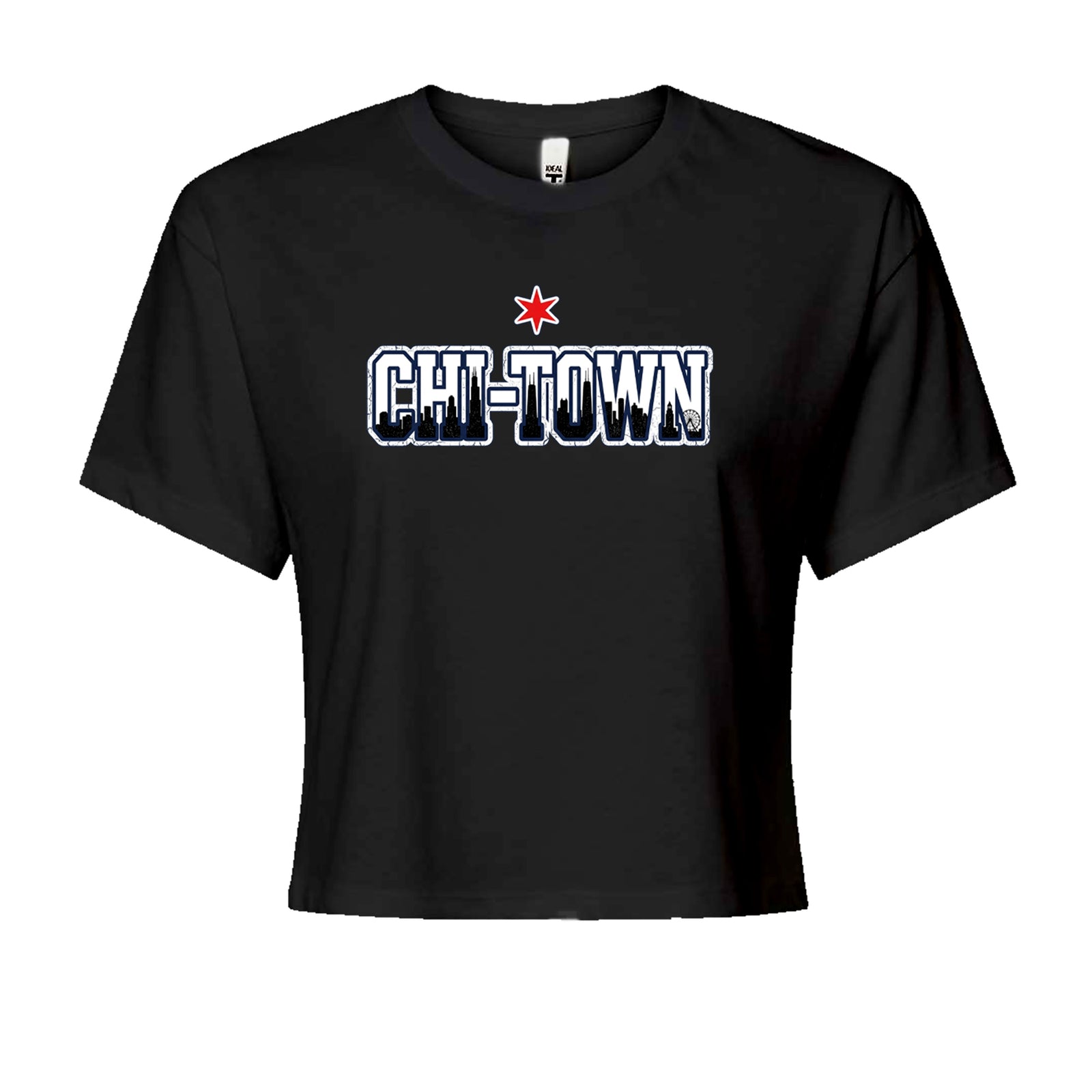 Chicago Chi-Town City Pride Cropped T-Shirt Black
