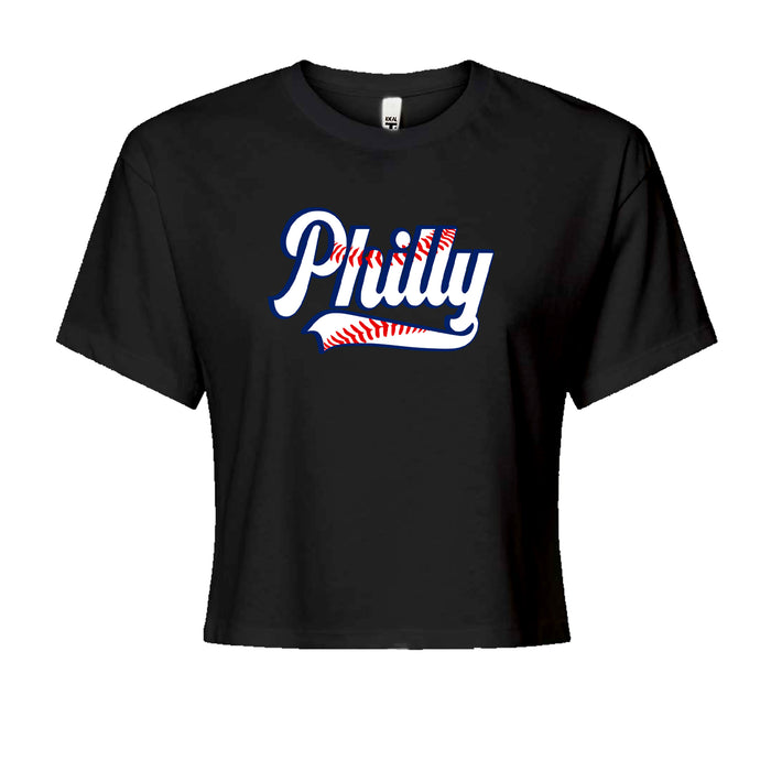 Philly Baseball Stitching Cropped T-Shirt