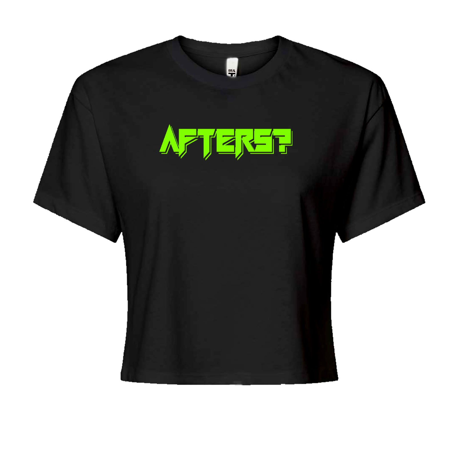 Afters After Party Rhythm Club Rave EDM Cropped T-Shirt Black
