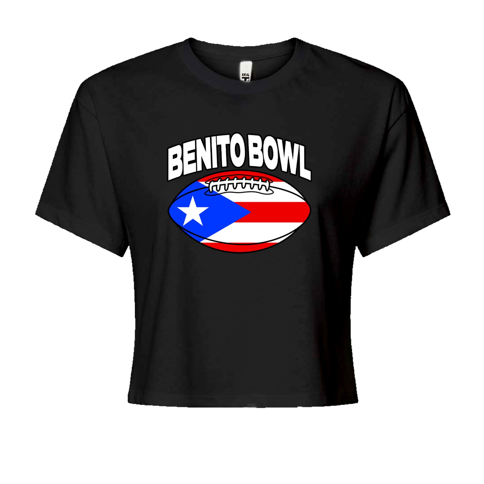 Benito Bowl Puerto Rico Football Cropped T-Shirt Black