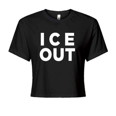 Ice Out Protest Cropped T-Shirt Black