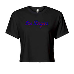 Los Doyers LA Baseball Cropped T-Shirt Black