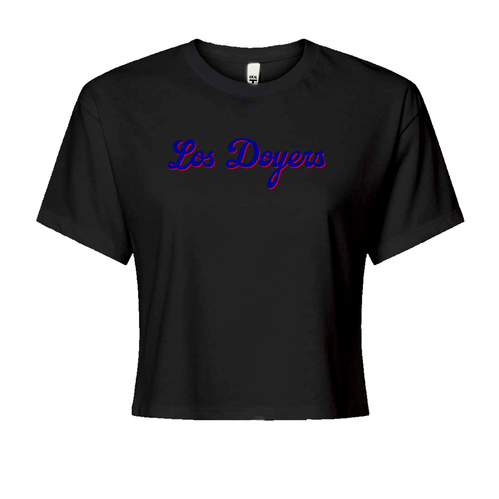 Los Doyers LA Baseball Cropped T-Shirt Heather Grey
