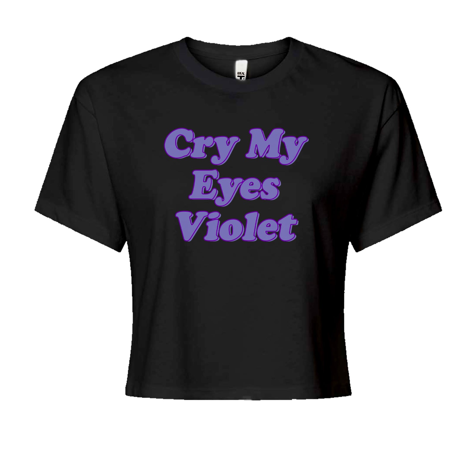Cry My Eyes Violet Drama Queen Cropped T-Shirt Khaki