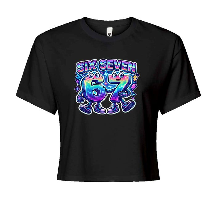 Six Seven 67 Retro Pixel Buddies Cropped T-Shirt