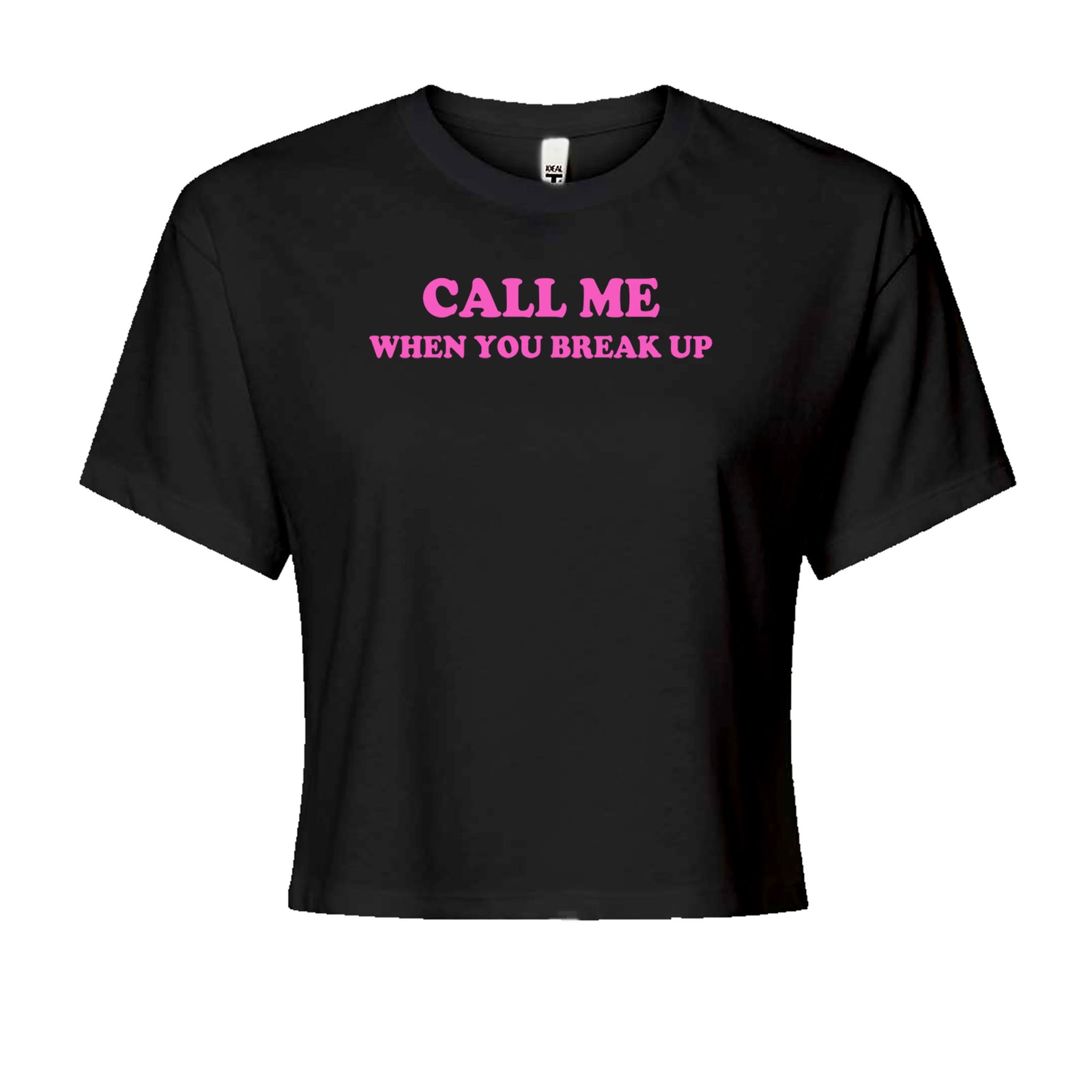 Call ME When You Break Up Cropped T-Shirt Black