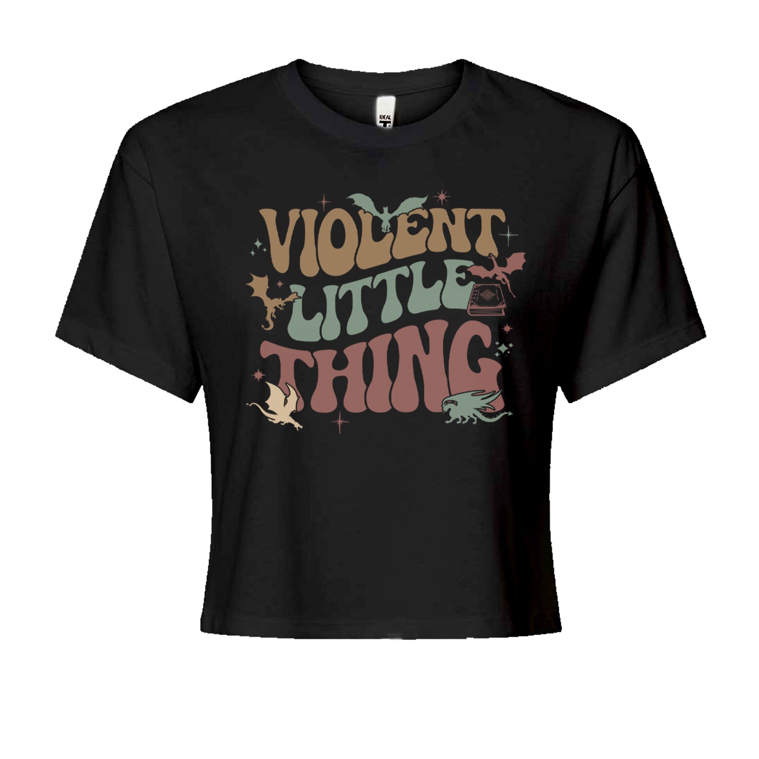 Violent Little Thing Dragon Cropped T-Shirt White