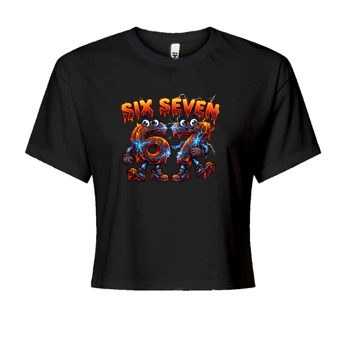 67 Lava Lightning Six Seven Meme Cropped T-Shirt